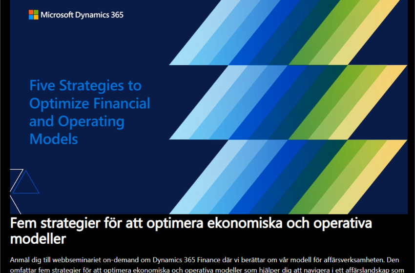  5 Strategies to Optimize Financial and Operating Models (webinar) Swedish